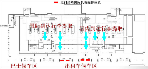 廈門(mén)機(jī)場(chǎng)LED大屏廣告位置圖