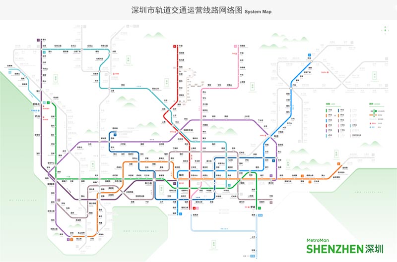 深圳地鐵運(yùn)營線路圖