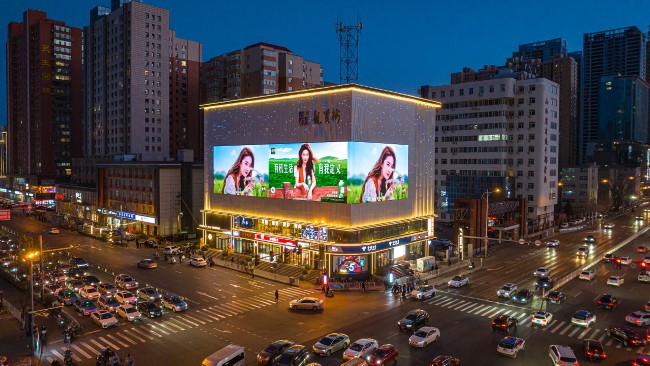 太原小店親賢街折角LED廣告投放，太原戶外大屏廣告價(jià)格
